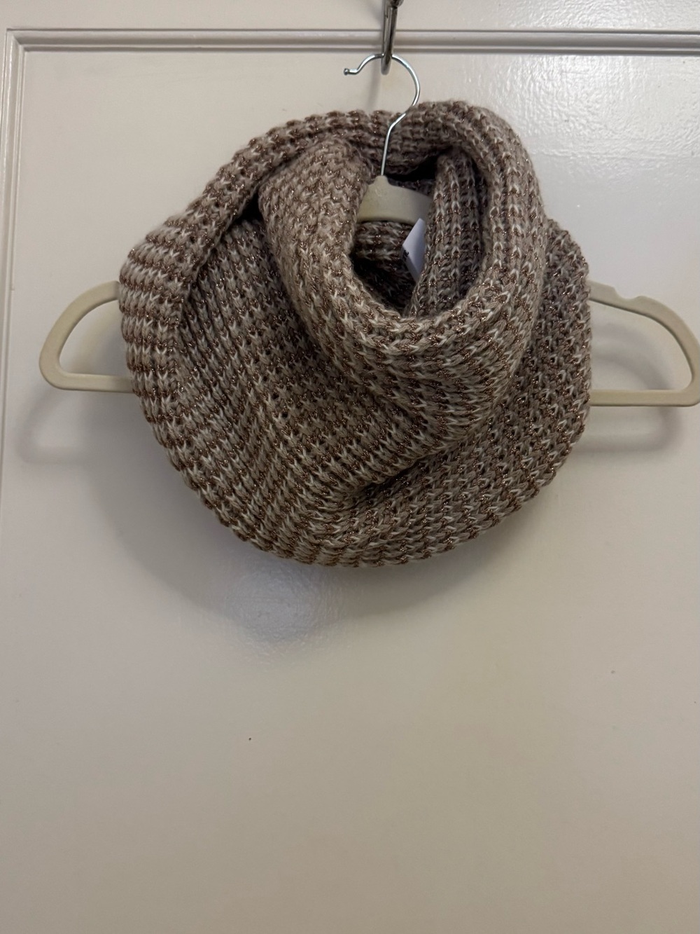 Nordstrom Knit Infinity Scarf in Taupe and Cream